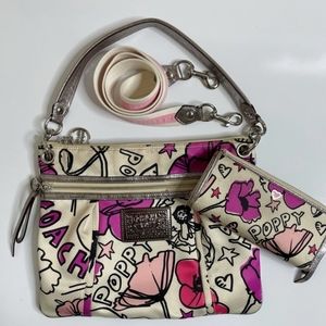 Coach Poppy Tote Shoulder Bag and Wallet